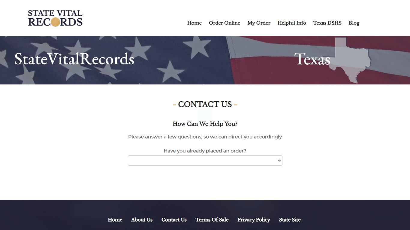 State Vital Records | Contact Us